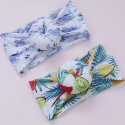 Top Knot Headwrap Baby Girl Nylon Headband, Baby Donut Head wraps Print Nylon Headwrap Baby Turban Newborn Shower gift HB154S