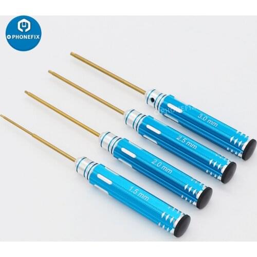 Professional RC Tools 4 pcs Hex Screw Driver Set Titanium Plating Hardened 1.5/2/2.5/3mm Hexagon Screwdrivers For RC Helicopter