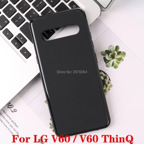 Plain Black Protective Cover For LG G8X V50s V60 ThinQ 5G Stylo 6 K40s Q60 K50 Soft TPU Silicone Back Phone Case