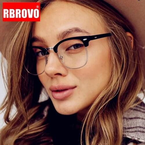 RBROVO 2021 Oval Glasses Frame Women 2021 Classic Eyeglasses Frame Women/Men Luxury Glasses Frame Transparent Lens Optical Glass