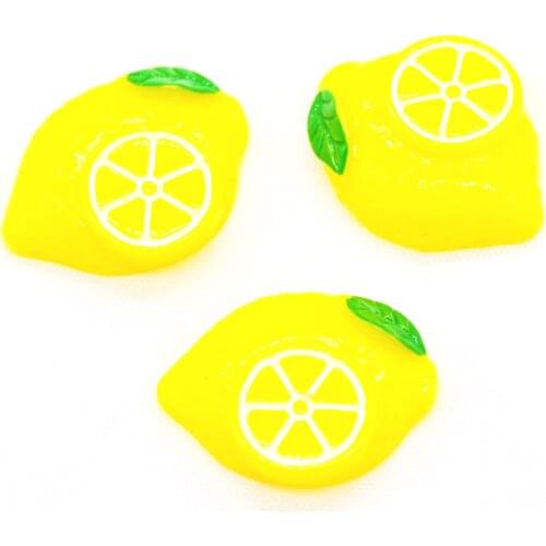 Resin Flatback Fruit Lemon Cabochons Dollhouse Miniatures Scrapbook Embellishment Supplies Hairpin Decorations