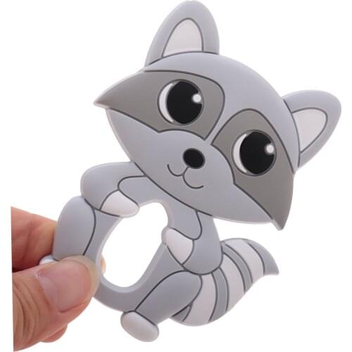 10Pcs Raccoon Silicone Teethers Baby Teether For Teeth Rodent Baby Teething Toy Chewable Animal Shape Baby Products Nursing Gift