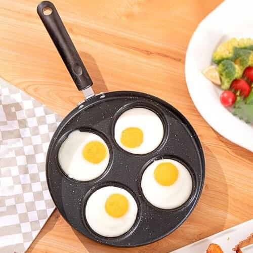 Four-hole Egg Omelet Pan For Eggs Ham PanCake Maker Frying Pans Creative Non-stick No Oil-smoke Breakfast Grill Pan Cooking Pot