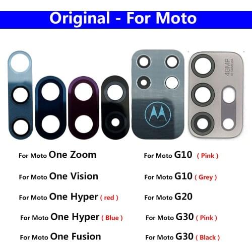 Mobile Phone New Rear Back Camera glass Lens For Moto G10 G20 G30 E 2020 E5 E6 E7 Plus Play one Fusion Hyper Replacement Parts