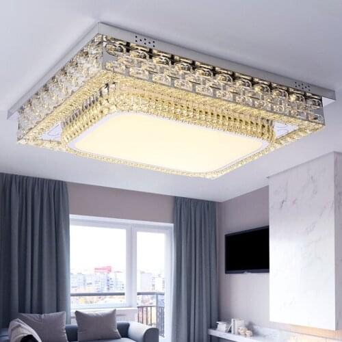 Living Room Light Simple Modern Atmosphere Home Luxury Lobby Light Creative Crystal Lighting Rectangular LED Ceiling Light lamps