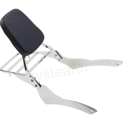 Motorcycle Rear Backrest Sissy Bar w/Luggage Rack Pad Kit For Yamaha Vstar V-Star Dragstar 400/650 Classic 1998 1999 2000-2014