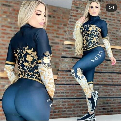 2021 Ins Internet Celebrity Famous Women Set 2Pcs Longsleeve Floorlength Tight Suit