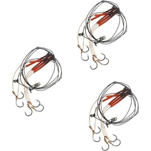 1pcs High Carbon Steel carp Fishing Hooks With 5 Small Hooks Rigs Swivel Fishing Lures 5#-14# String Hooks Pesca Accessories