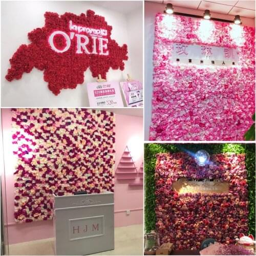 10Pcs/lot 60X40CM Romantic Artificial Rose Hydrangea Flower Wall for Wedding Party Stage and Backdrop Decoration Many colors