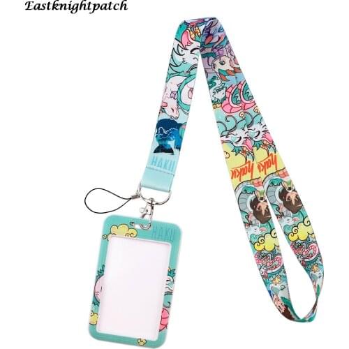 12pcs/lot E3035 Cartoon Necklack Lanyard Key Gym Strap Multifunction Phone Decoration With Card Holder Cover