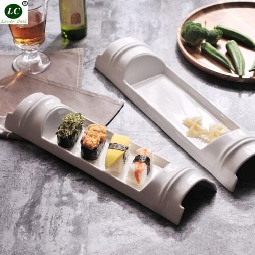 13 inch White Tableware Ceramic Square Plate Sushi Plate Chicken Wing Dessert Dish Plate Restaurant Creative