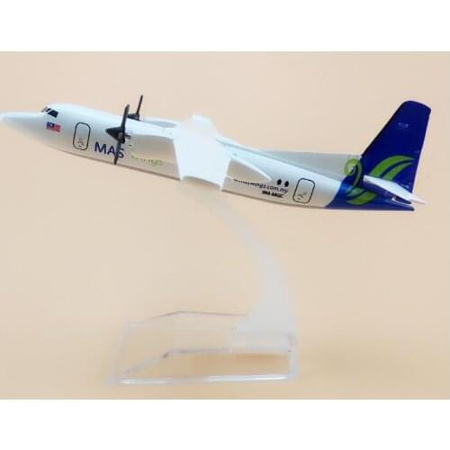 16cm Metal Air Malaysia MAS MASwings FOK Fokker F-50 F50 Airlines Airways Plane Model Airplane Model w Stand Aircraft