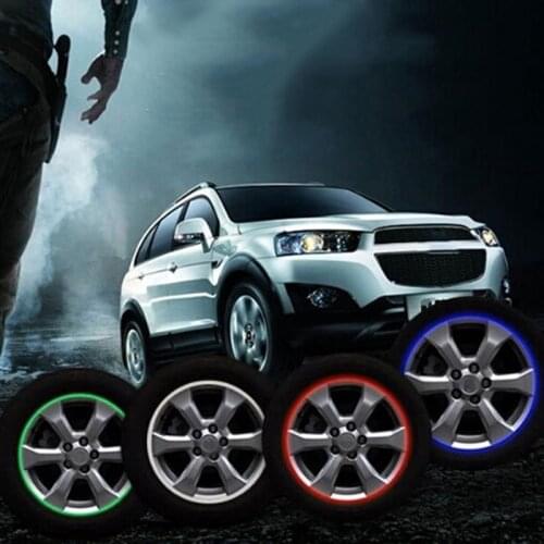 Motorcycle Car Wheel Rim 16 Reflective Strips 14" Stripe Tape Decal Stickers