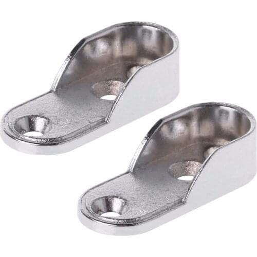 2pcs Wardrobe Clothes Tube Support Closet Rod Pole End Bracket Thickening Holder 50PB