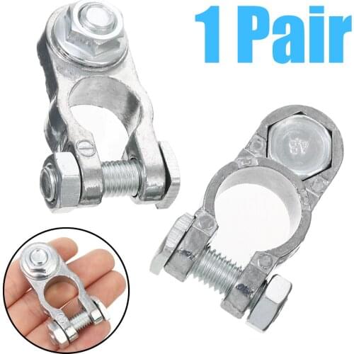 2pcs New M8 Positive+Negative Battery Terminal Clamp Connector High Quality Auto Batteries Adapter Accessories for Car Van Boat
