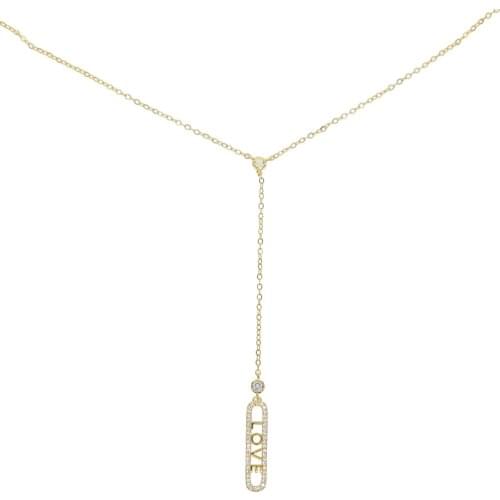 2021 Gold Filled Women Trendy Sexy Long Chain Jewelry Paved Tiny Zirconia CZ Letter Love Lover Charm Fashion Gorgeous Necklaces
