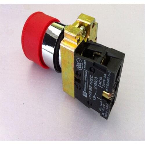22mm 1 NC N/C Red Sign Emergency Stop Push Button Switch 600V 10A ZB2-BS442