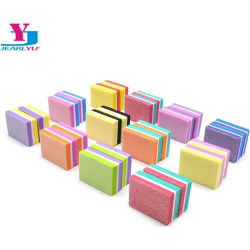 50Pcs/lot Nail File Polishing Block Manicure Pedicure Nail Buffer Emery Board Nails Sanding File Double Side Sponge Nail Files