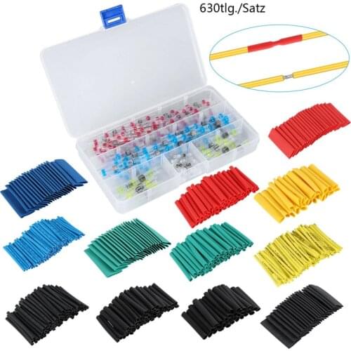 630PCS Assorted Waterproof Heat Shrink Wire Connectors Insulated Solder Seal Sleeve Fast Connect Shrinking Tubing Sleeving Kit