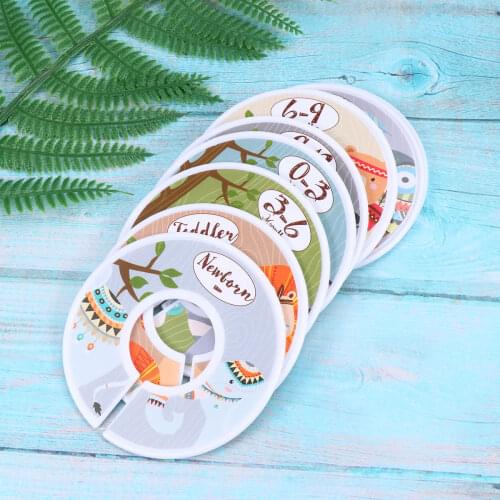 8Pcs Clothing Size Divider Plastic Clothes Marking Ring Animal Pattern Garment Size Tag Separation Circle Round Hanger