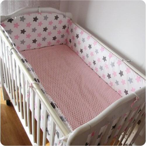 Promotion! 6PCS Bear character crib bedding set toddler bed 100% cotton baby bedclothes bed around (bumpers+sheet+pillow cover)