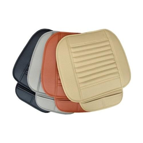 Car seat cushion leather belt bamboo charcoal seat cushion car mats set four seasons general piece set seat