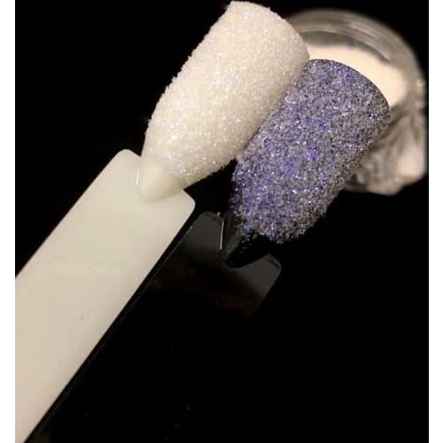 White Purple Nail Glitter powder Sheets UV powder DIY Nail Glitter Art Flash Tip Powder Decoration Powder for Party Wedding 10g