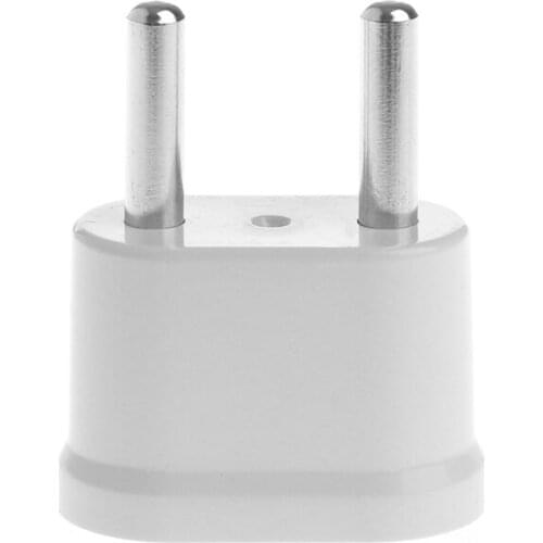 White US Female To EU Male AC Power Plug Converter Charger Adapter used for worldwide Travel