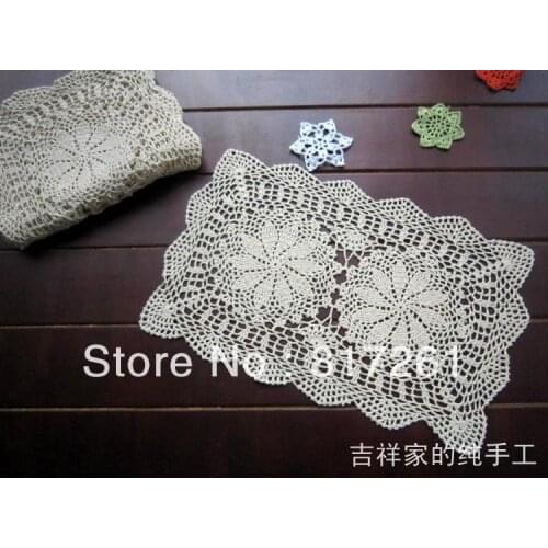 Free shipping white rectangle cotton crochet lace sofa cover towel for sofa cabinet cover slip cover for home decoration flowers