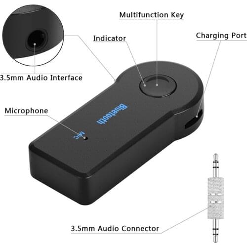 Wireless Adapter Receiver And Transmitter With Bluetooth 5.0, 3.5mm Car Audio And Music Connector, A2DP Aux