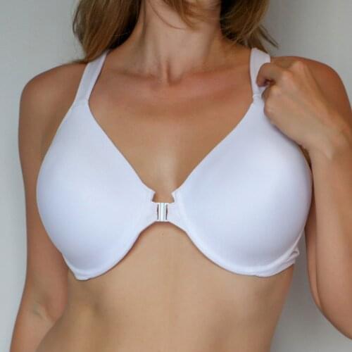 New Brassiere Women Bra Sexy Lingerie Full Cup White Underwire Unlined Plus Size 36 38 40 42 44 46 48 50 C D E F G Big Breast