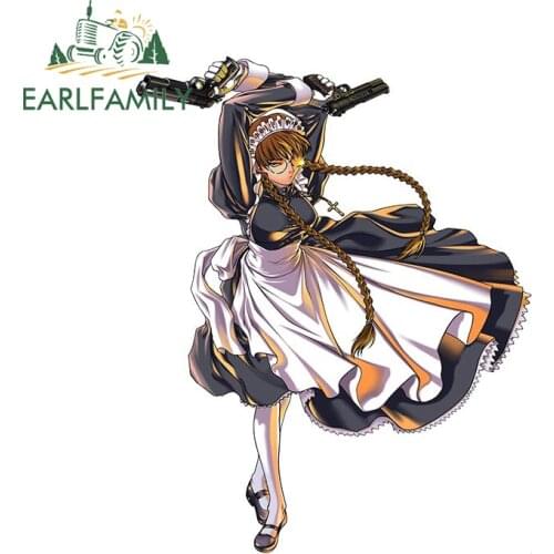 EARLFAMILY 13cm x 9.2cm for Black Lagoon Revy Maid Car Stickers and Decals Personality Motorcycle Car Body Waterproof Decoration