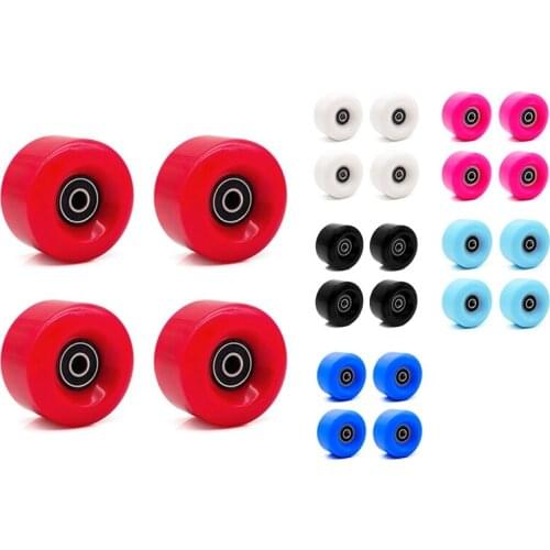 ELOS-4PCS Double Row Roller Skates Four-Wheel Roller Skates Roller Skates Non-Shiny Wheels PU Wear-Resistant Wheels