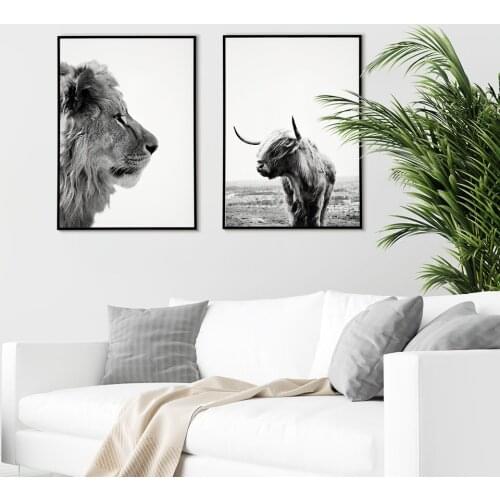Lion Poster Yak Canvas Painting Animals Photography Wall Art Pictures For Living Room Modern Home Decorative Prins On The Wall