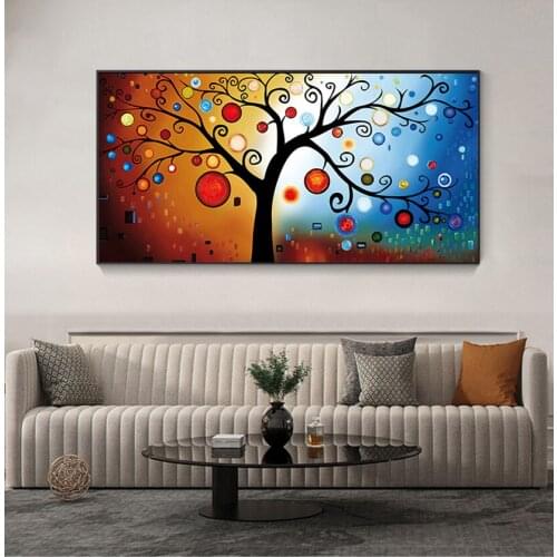 Wall Art Picture for Living Room Cuadros Decor Abstract Tree Sunset Wave Oil Painting on Canvas Poster and Prints Scandinavian