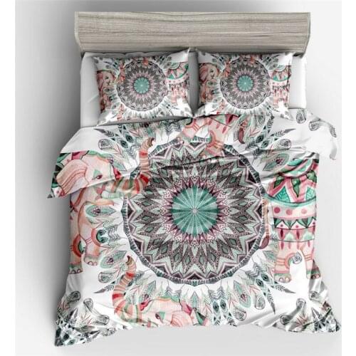 Bohemian Print Bedding Set King Soft Bedclothes Queen Size Mandala Duvet Cover Set with Pillowcases 3pcs Bed Set Home