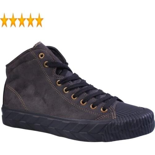 Spring Men Casual High-Top Autumn Lace-Up Black Flat Sneakers Street Round Toe Yellow Hip Hop Footwear Canvas Shoes Male