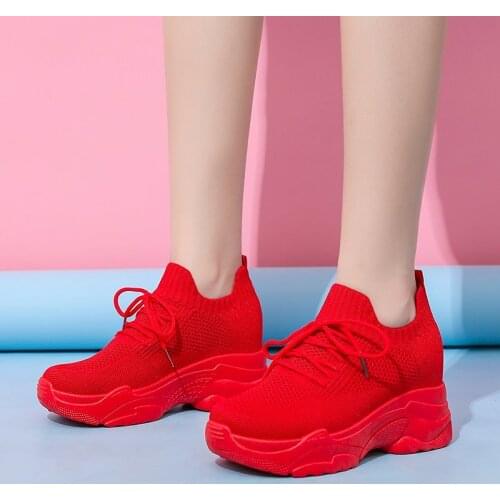 Rimocy Fashion Womens Chunky Platform Socks Sneakers Breathable Thick Bottom Casual Shoes Woman Non Slip Running Shoes Mujer