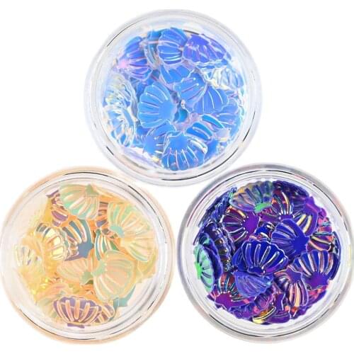 Makeup AB 7MM Golden Shell Sequins Decoration Shell DIY Nail Art Eye Makeup Slime Filled Crystal Mud Epoxy Case Studs YY235S