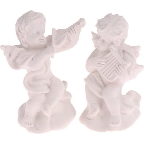 1Set Mini Angel Statue 1:12 Dollhouse Concert Angel Statue Model Doll House Decoration Accessories