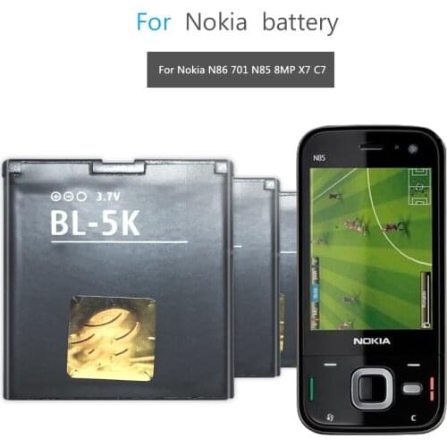 Mobile Phone Battery For Nokia N85 N86 N87 8MP 701 X7 X7 00 C7 C7 00 Battery BL 5K BL-5K 1300mAh