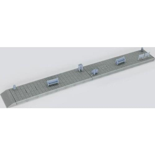Outland Models Train Station Passenger Platform with Accessories (No Shed) 1:220 Z Scale Railway Scenery
