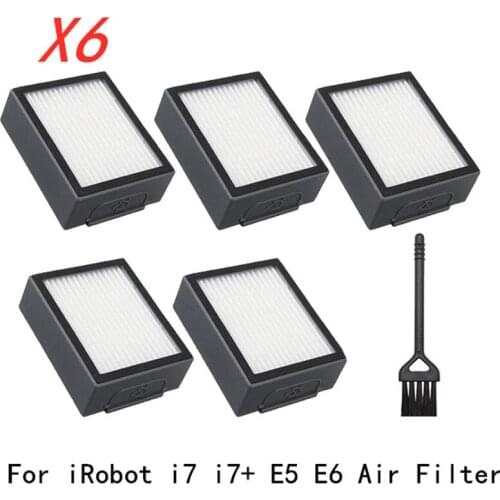 5PCS Washable Hepa Air Filters Accessroies for iRobot Roomba i7 i7+ E5 E6 Series i7 Plus E 5 E 6 Robot Vacuum Cleaner Kits Part