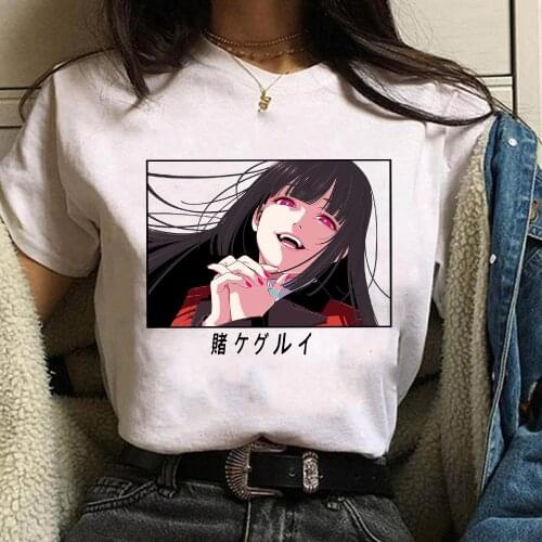 Men Women T-shirt Tops Kakegurui Tshirt Yumeko Jabami Eyes T-shirt Crew Neck Fitted Soft Anime Manga Tee Shirt
