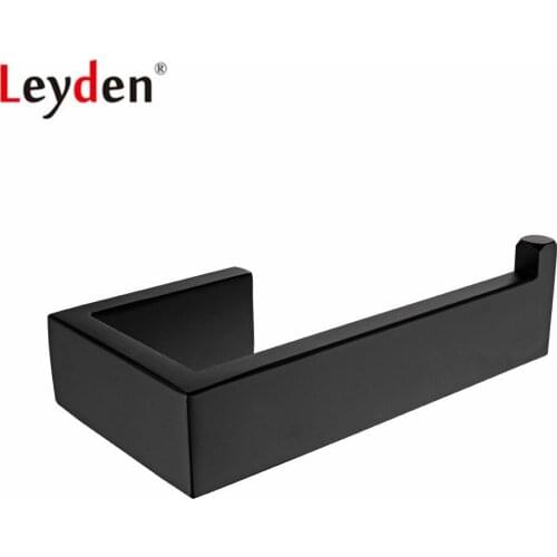 Leyden Black 304 Stainless Steel Toilet Paper Holder Wall Mounted Tissue Holder Roll Paper Holder Bathroom Lavatory Accessories
