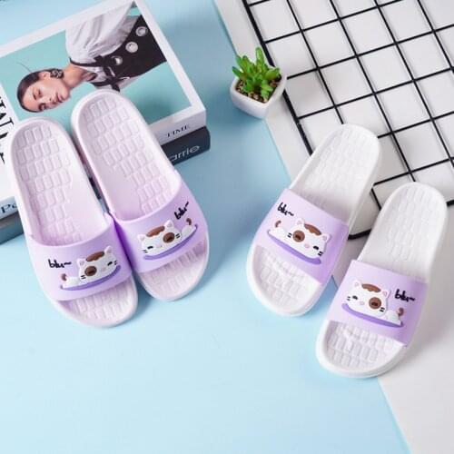 Slippers female bathroom PVC lovers antiskid cartoon slippers mens soft soled household shoes home slippers mens shoes