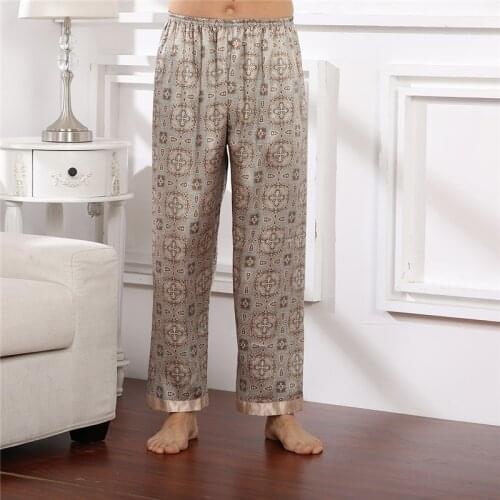 New Night Wear Women Pajama Pants Home Pajama Sleep Bottoms Mens Silk Satin Autumn Pants Casual Loose Pyjamas Night Pants