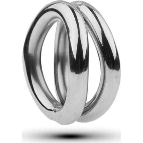 New Arrival Metal Cockring Time Delay Two Ring Penis Rings Sex Toys For Men Masturbators Bdsm Dick Scrotum Erection Enlargment