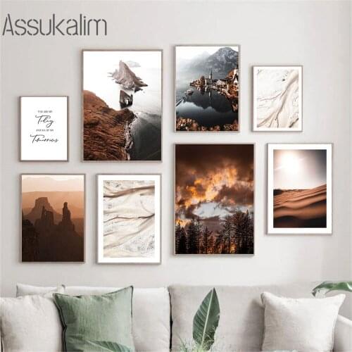 Landscape Painting Sky Cloud Wall Art Poster Prints Mountain Posters Nordic Wall Pictures Living Room Modern Home Decoration