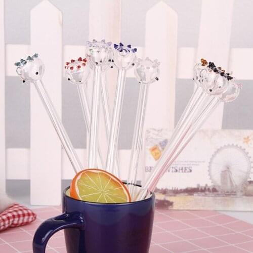 Pipette Drinking Straws Health Drinking Straws cartoon glass straws Environmental Glass 1PC 9 Color
